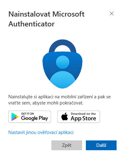Instalace Microsoft Authenticator